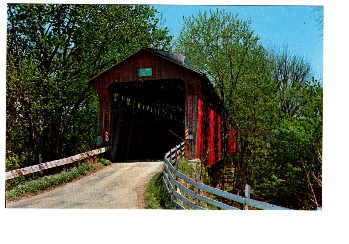 Vintage Putnam County Indiana Dick Huffman  Bridge Unposted Postcard #447