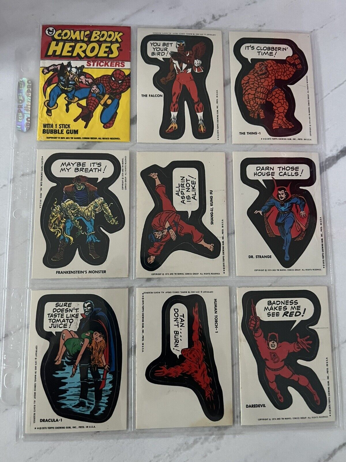 1974-75 Topps Marvel Comic book Super Hero Cards Partial Set W/ 9 Puzzle Cards