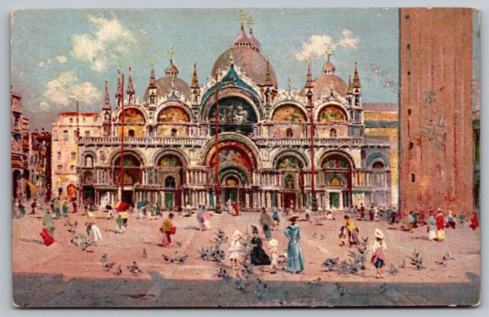 Venezia Piazza San Marco Vintage Postcard