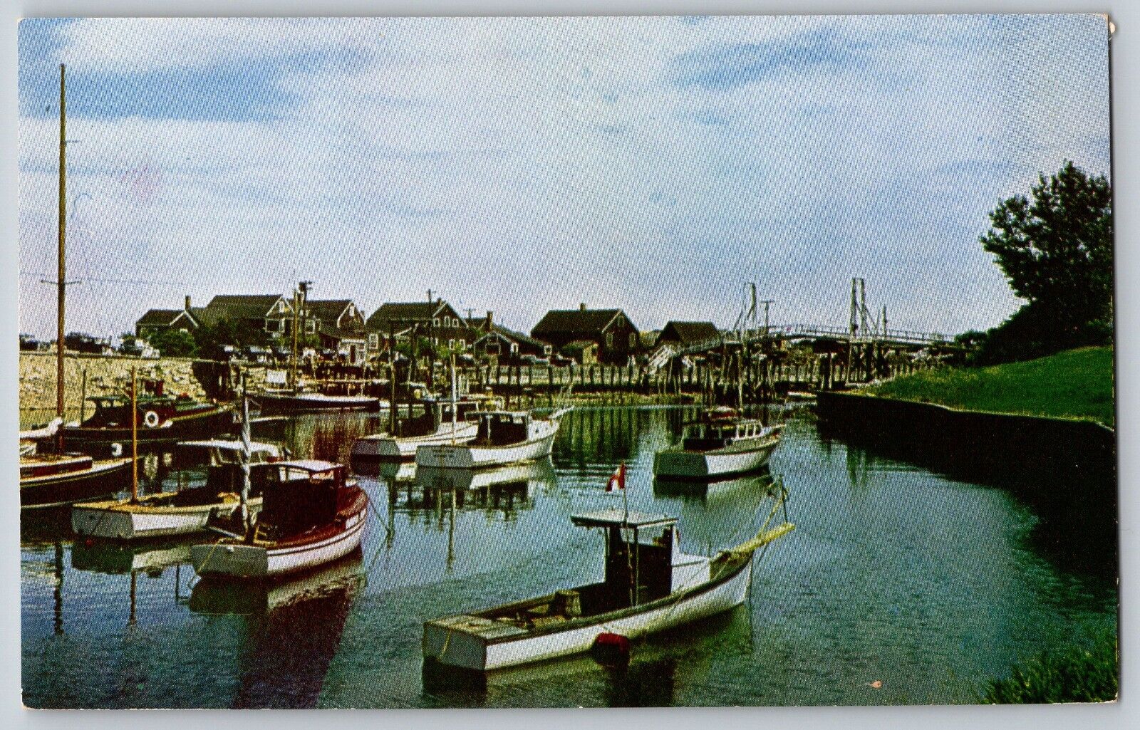 Ogunquit, Maine ME - Beautiful Perkins Cove and Bridge - Vintage Postcard