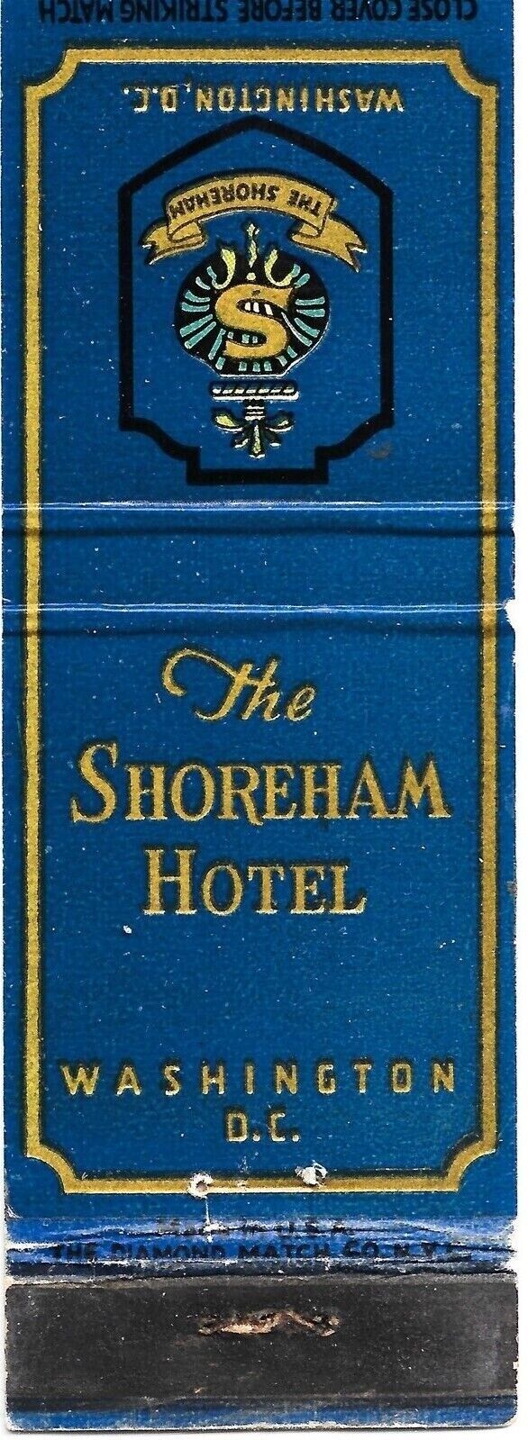 The Shoreham Hotel Washington D.C. Empty Matchcover