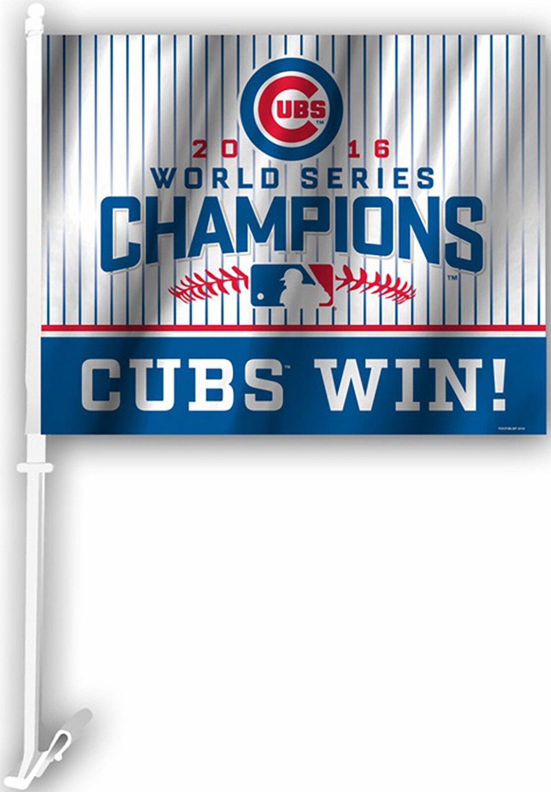 Chicago Cubs 2016 World Series Champions Car Flag Pinstripe 13183