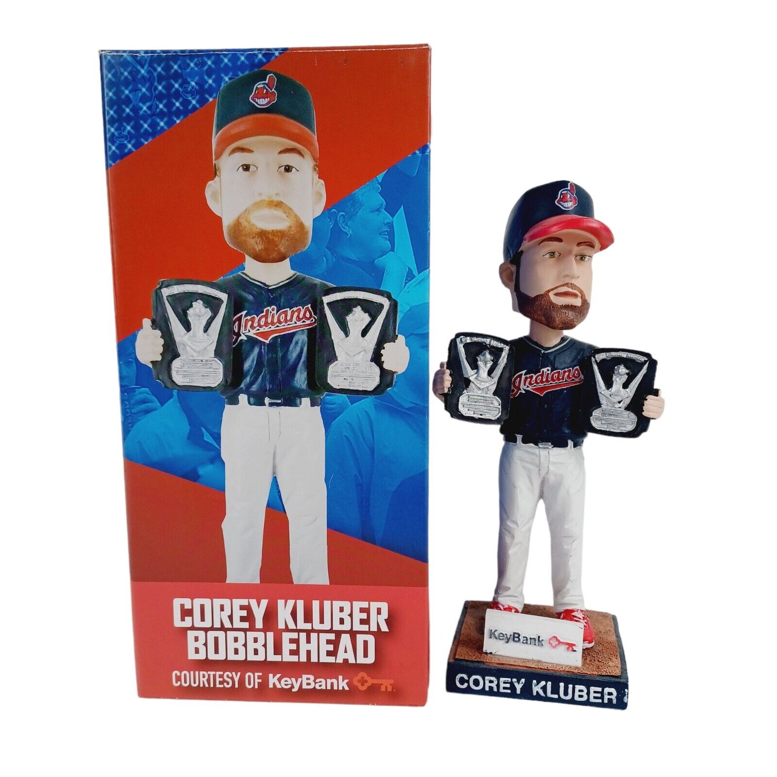 Cleveland Indians Corey Kluber Dual Cy Young Award Bobblehead Sga Rare Mint NIB