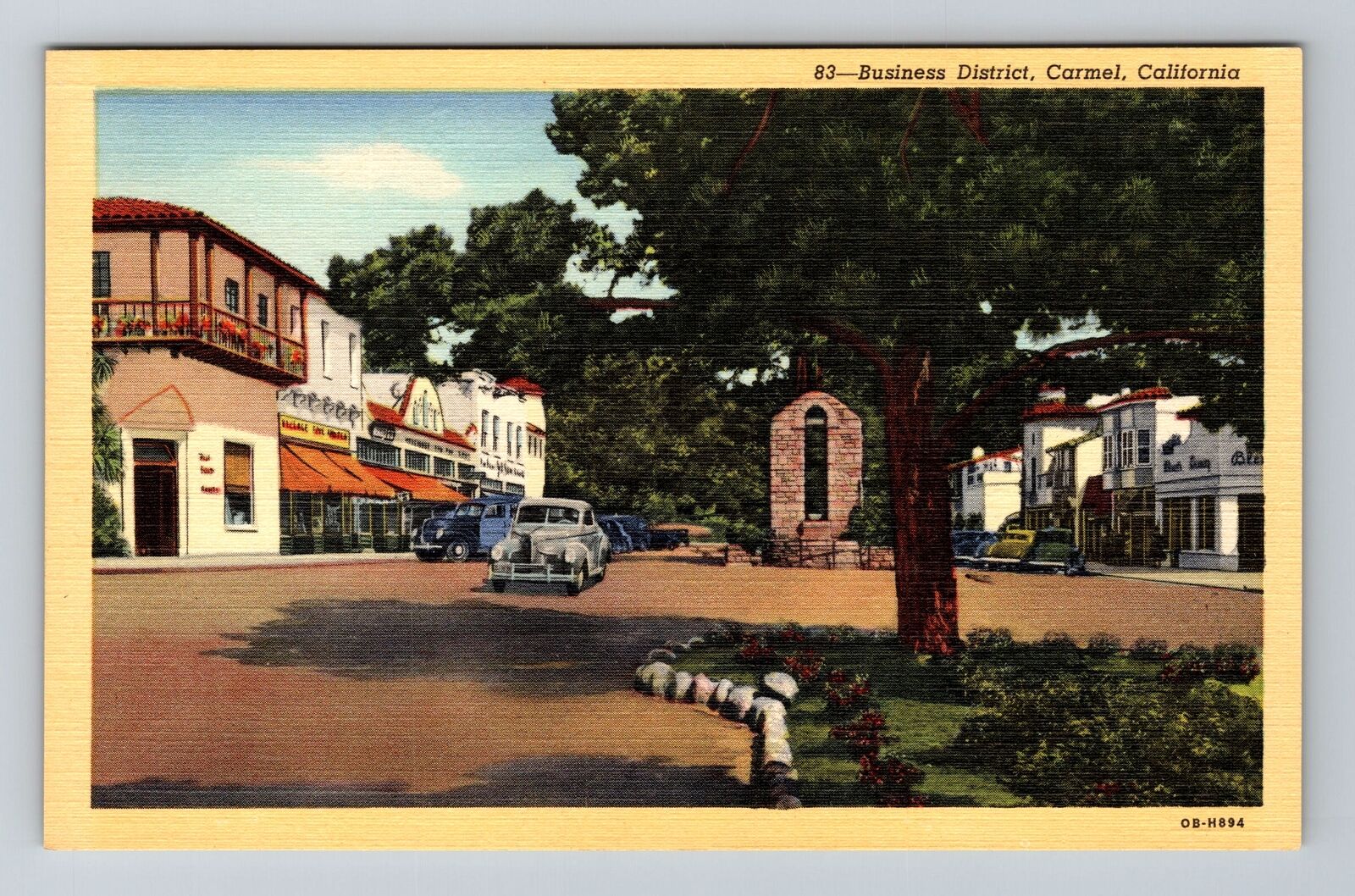 Carmel CA-California, Business District, Antique Vintage Souvenir Postcard