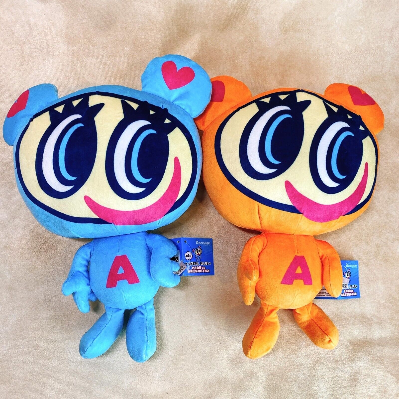 2 set ANGEL BLUE Big nakamura kun Plush Doll Stuffed Toy Bushiroad Japan