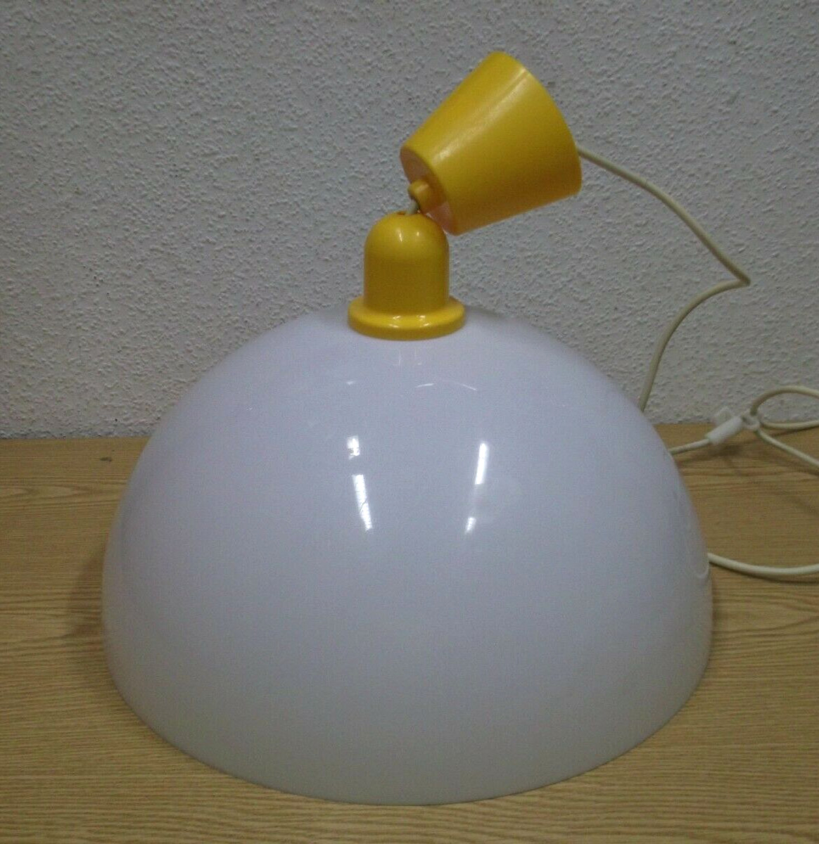 70er Pendant Lamp Ceiling Light Plastic White Yellow Panton Era 70s Lamp Vintage