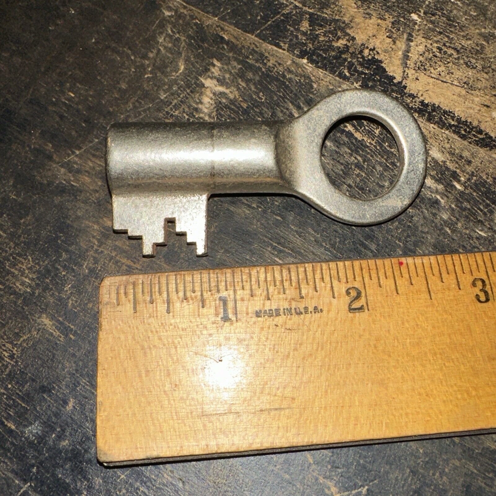 Vintage Large Open Barrel (Skeleton Key) Steel 2 3/4” Long Unique Shape