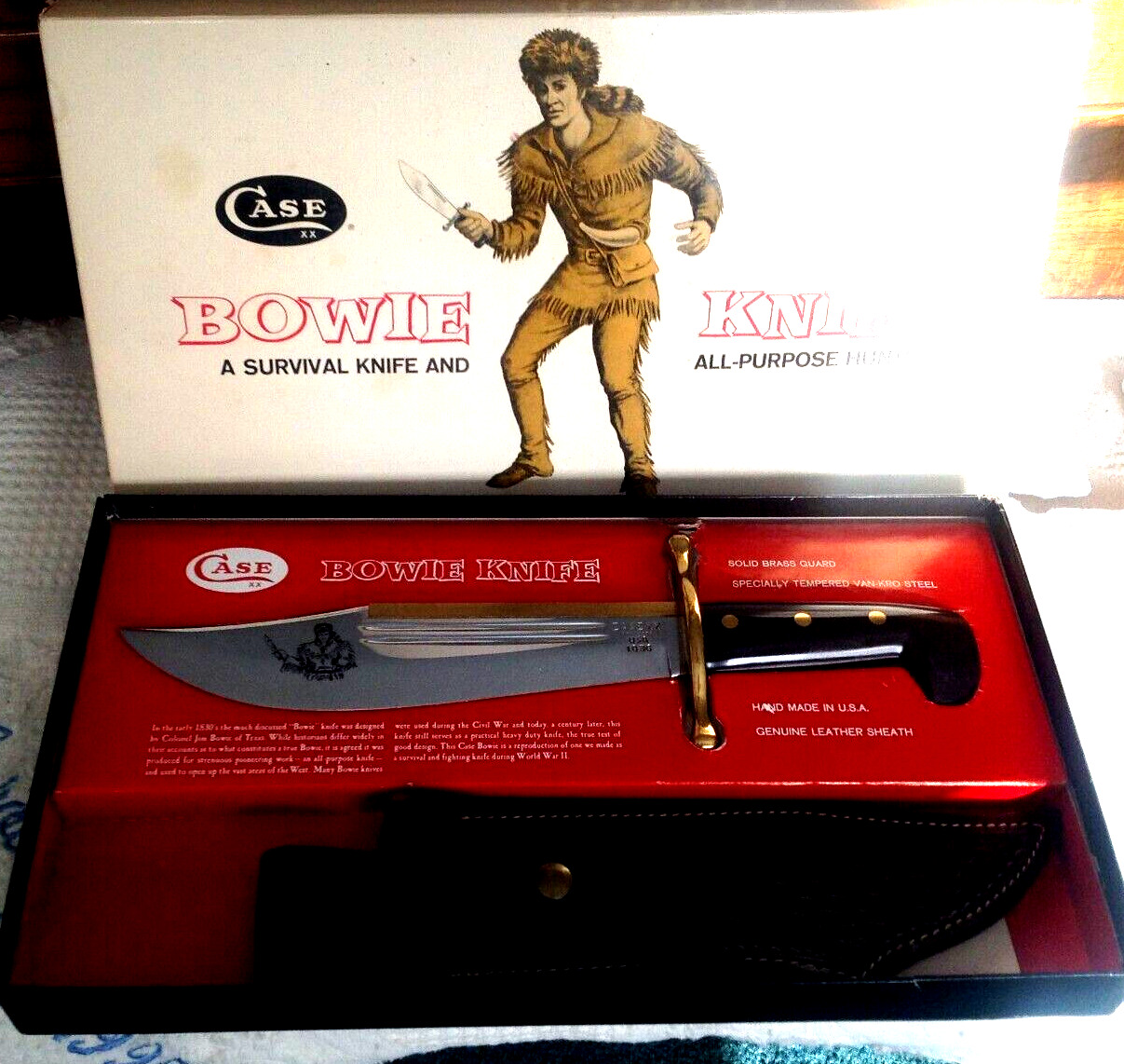 NEW 1982 Casexx 1836 Bowie Knife w OEM Box, Sheath Perfect Unused