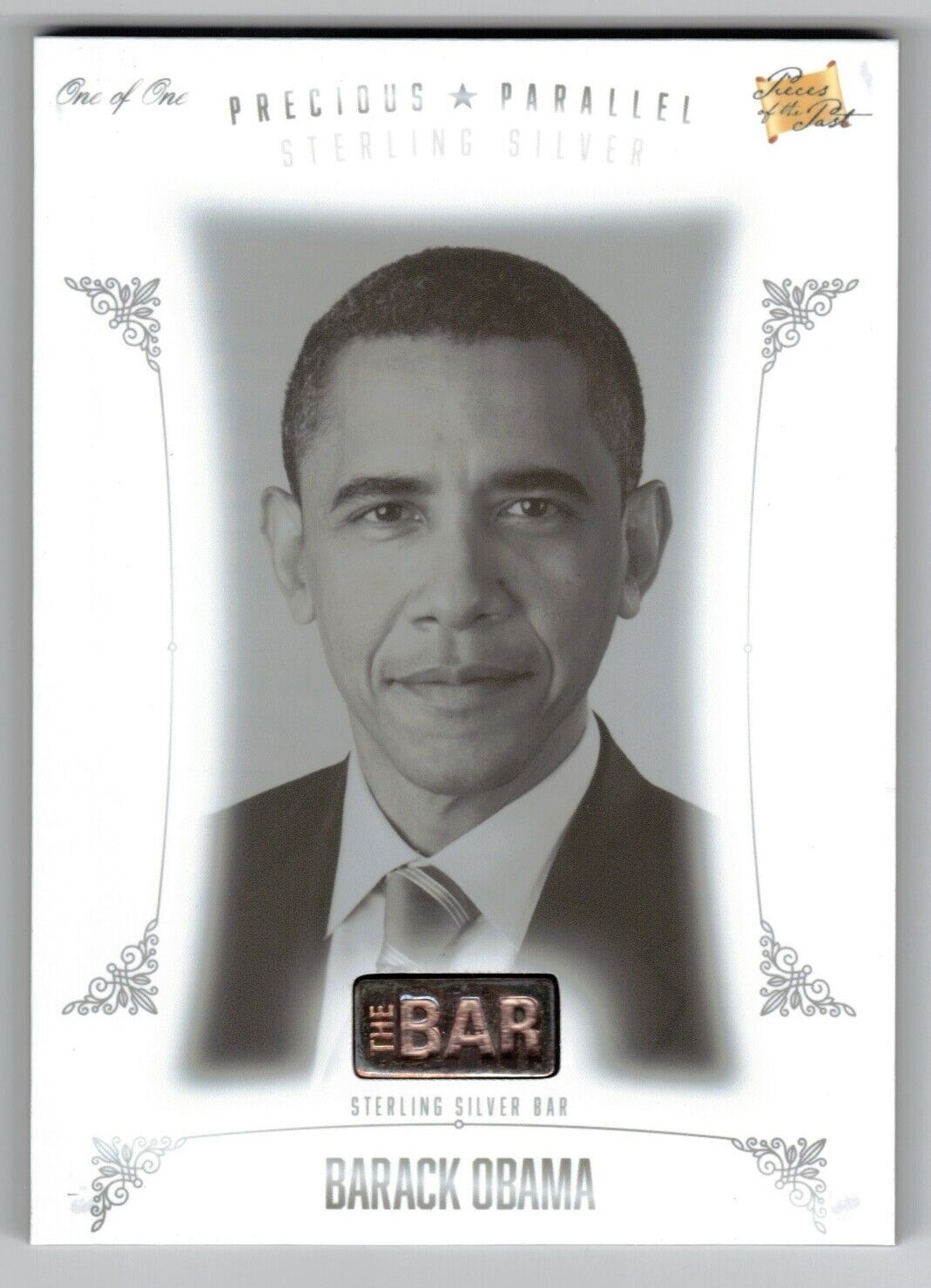 2017 The Bar-Pieces of the Past 1/1 Ultra Rare Silver Bar Barack Obama #PPS-04