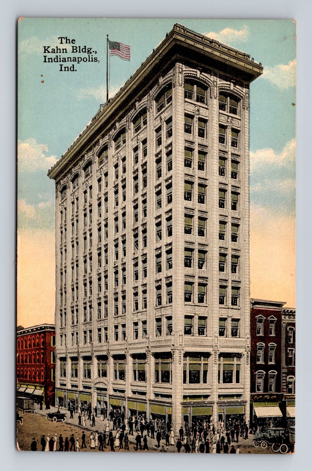 Indianapolis IN-Indiana, the Kahn Building, Antique Vintage Souvenir Postcard