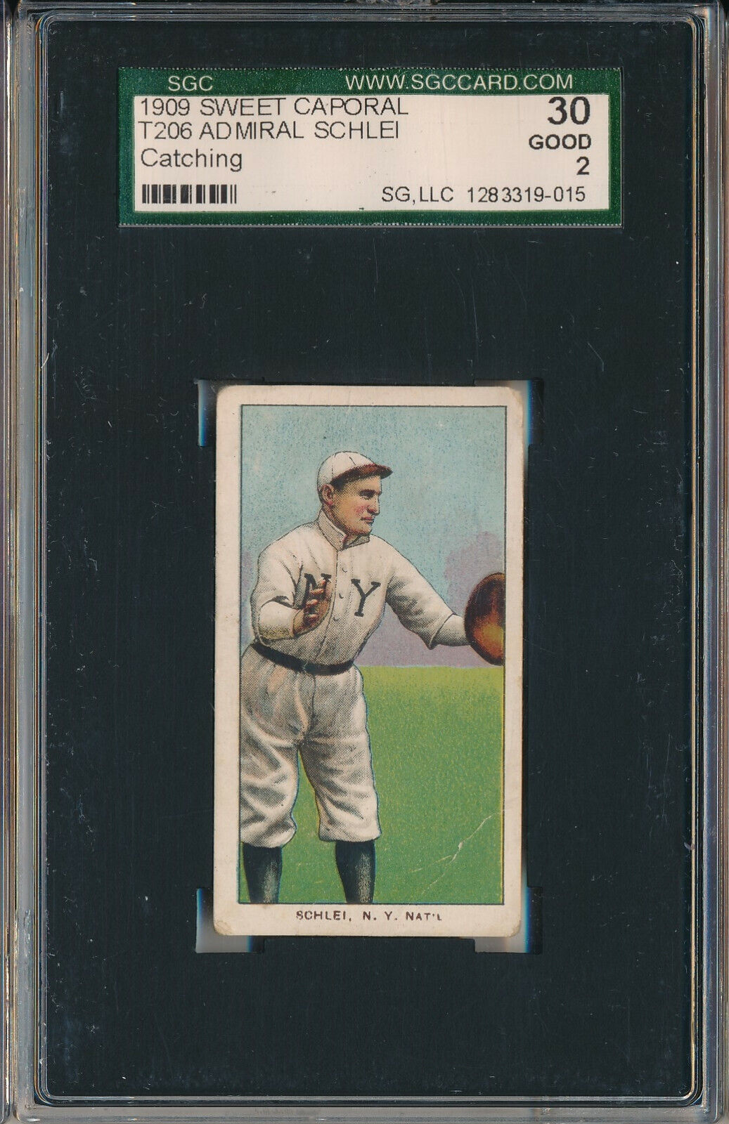 1909 T206 SWEET CAPORAL FACT 25 - ADMIRAL SCHLEI, CATCHING - SGC 30 GD 2 (SVSC)
