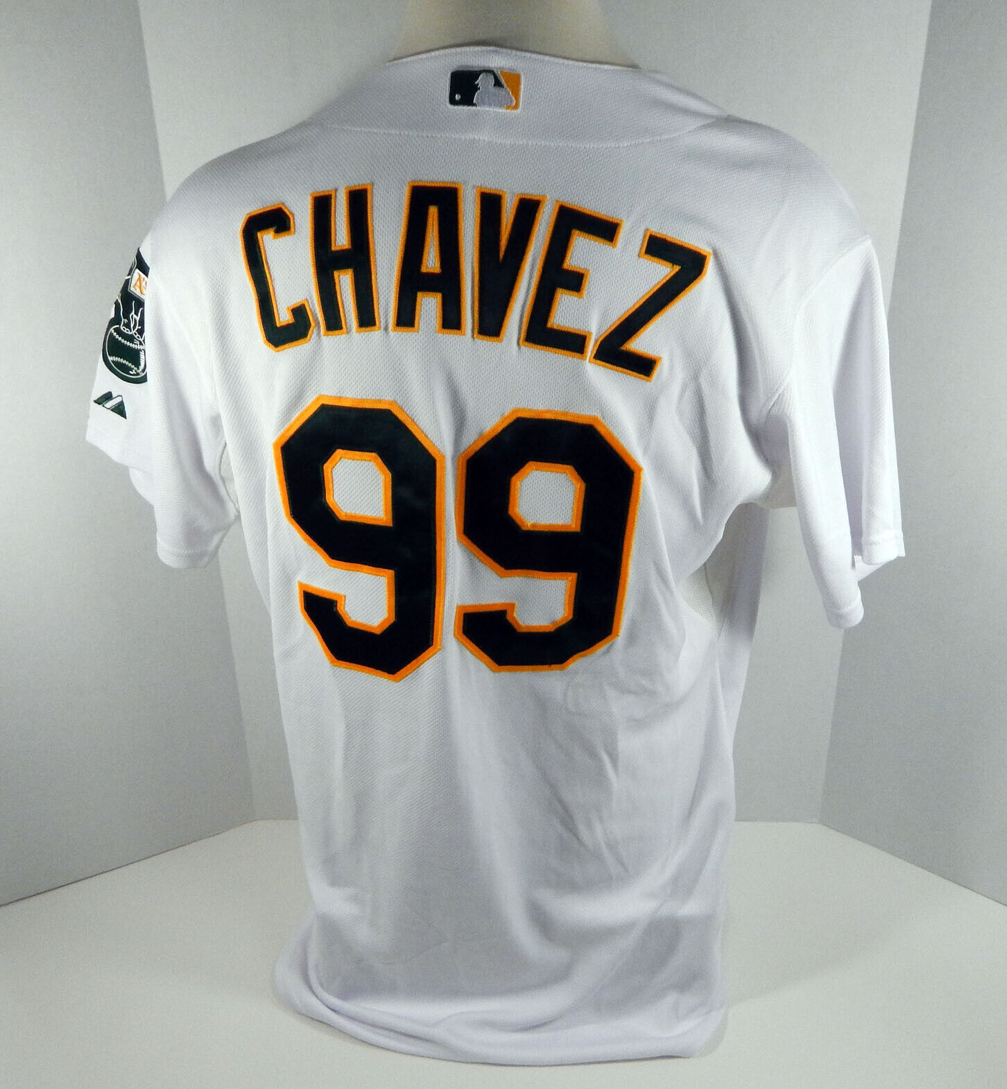 2013 Oakland Atleticos A\'s Casey Chavez #99 Game Issued White Jersey Miedema COA