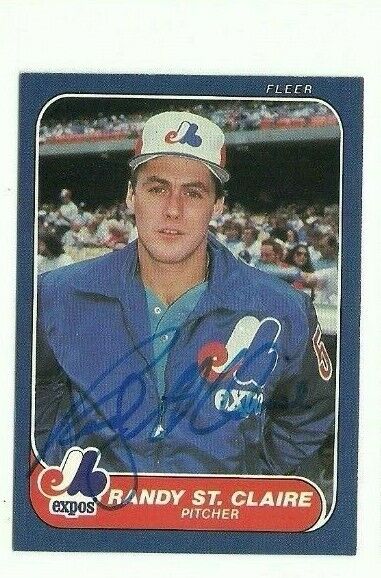 Randy St. Claire 1986 Fleer signed auto autographed card Expos