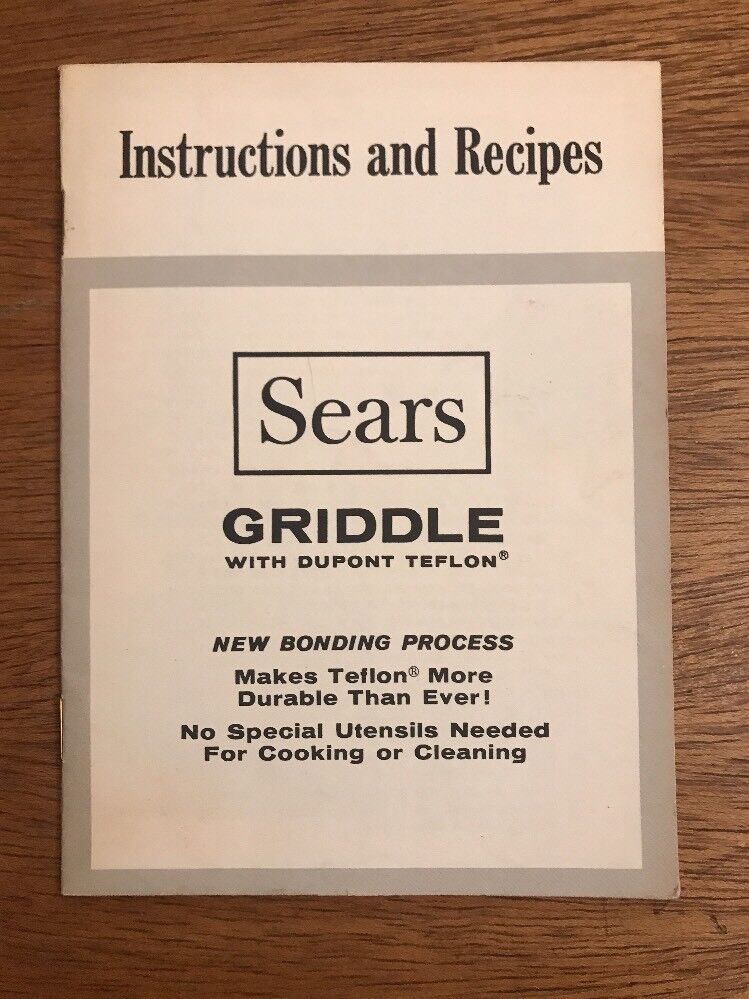 1959 Sears Griddle Instruction Recipe Booklet Dupont Teflon Roebuck Company 