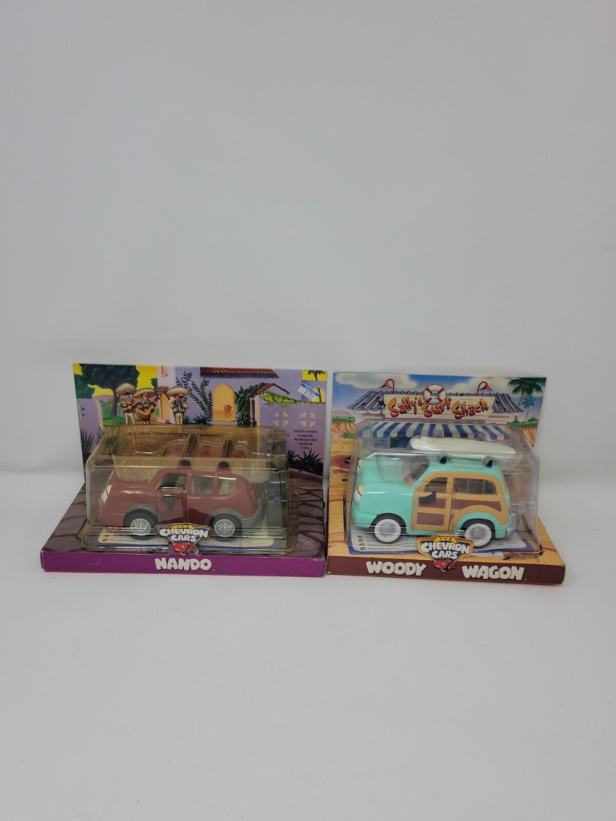 🚙VINTAGE 1999 Chevron Collectible Cars LOT OF 2 WOODY WAGON/NANDO New/Sealed 