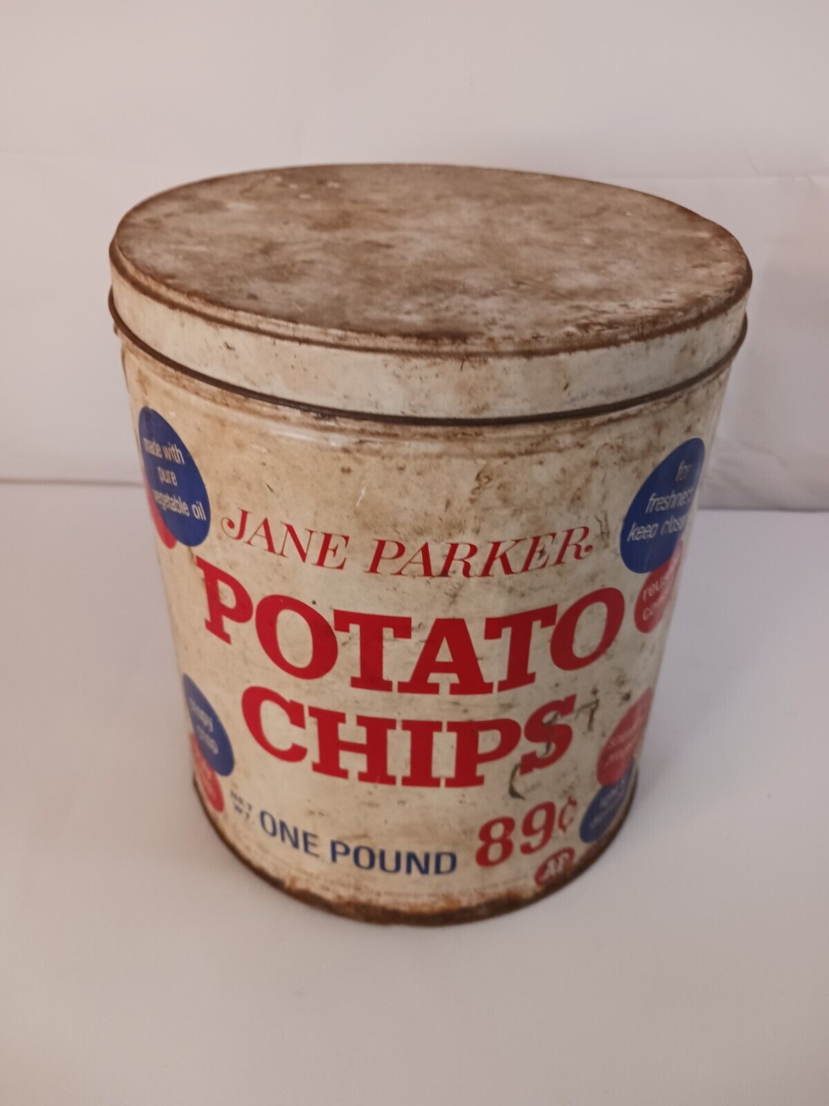 Vintage A&P Jane Parker Potato Chip Advertising Tin 89 cent - New York, NY
