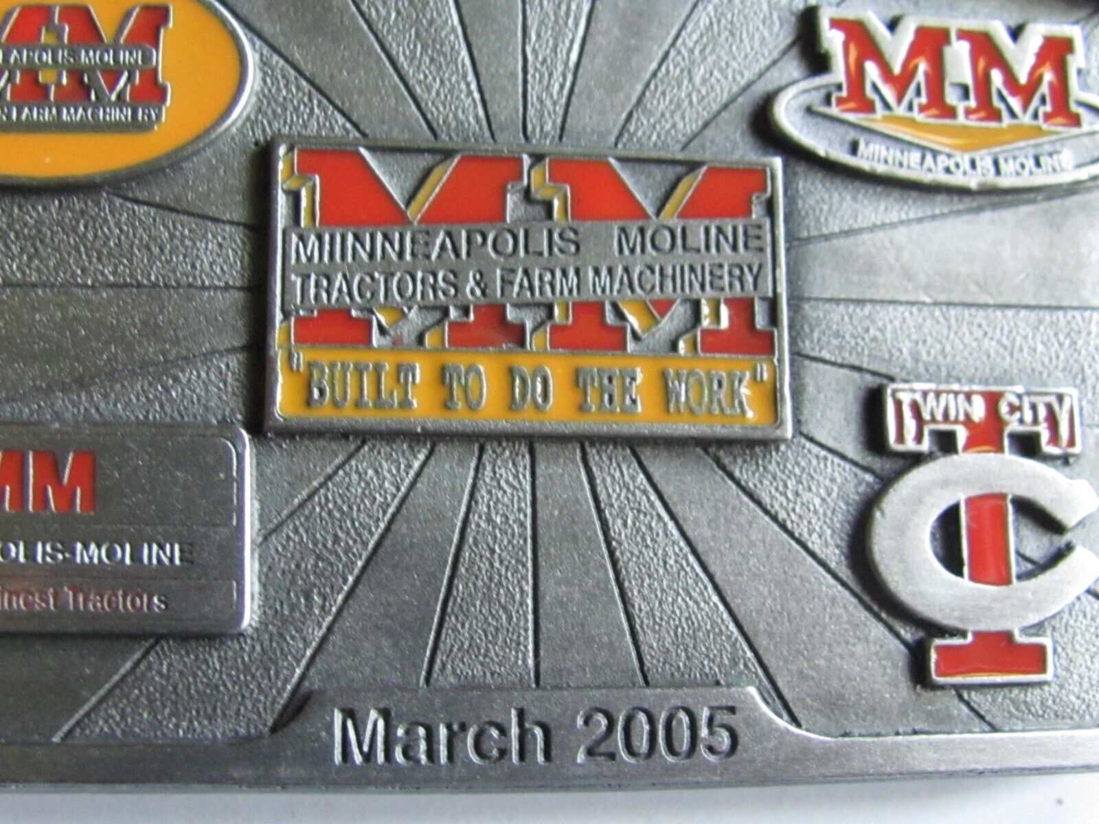 2005 MINNEAPOLIS MOLINE TRACTOR PRAIRIE GOLD RUSH EXPO SHOW BELT BUCKLE 95/250