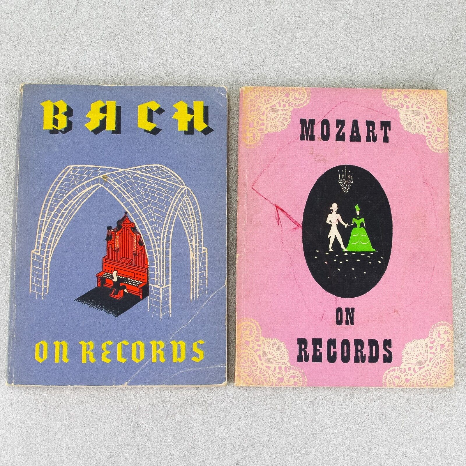 Mozart & Bach On Records - 1942 First Printings - Four Corners Softcover Vintage