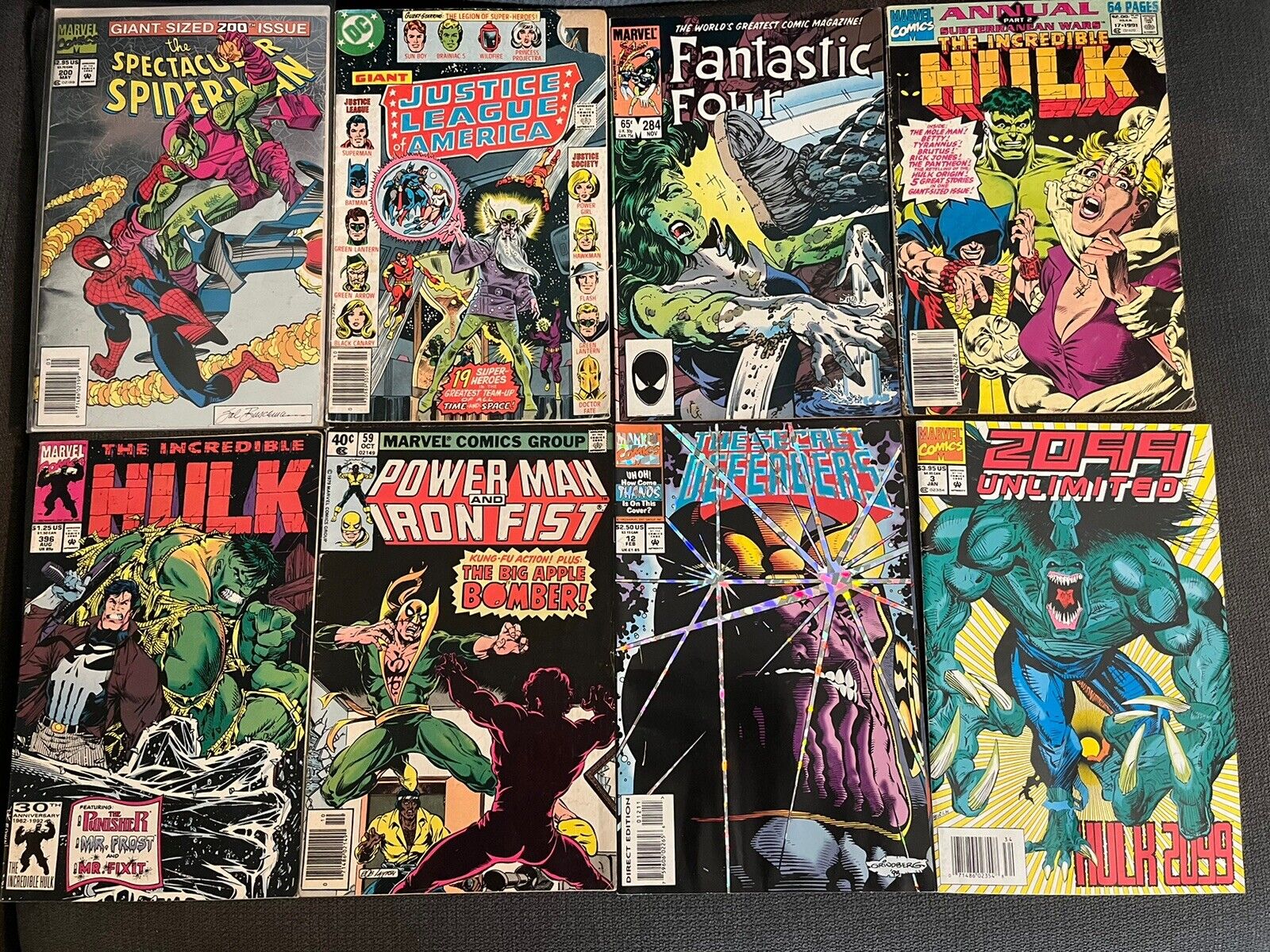 Lot Of 16 Vintage Marvel/DC Comics, Fantastic 4, Hulk, X-Men, Cage, Wolverine