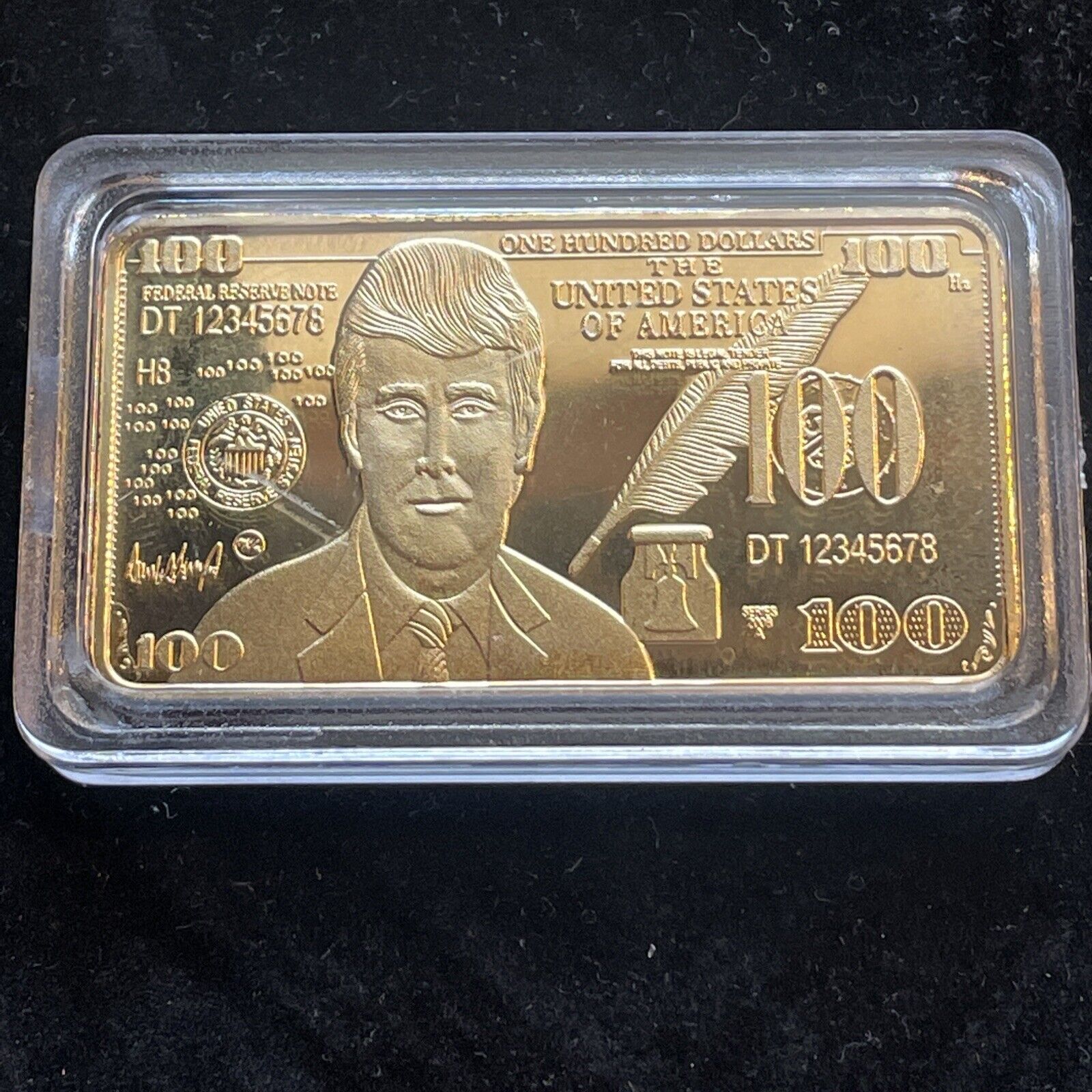 Donald Trump 24K Gold Plated $100 Bar - Collectable Coin/Bar