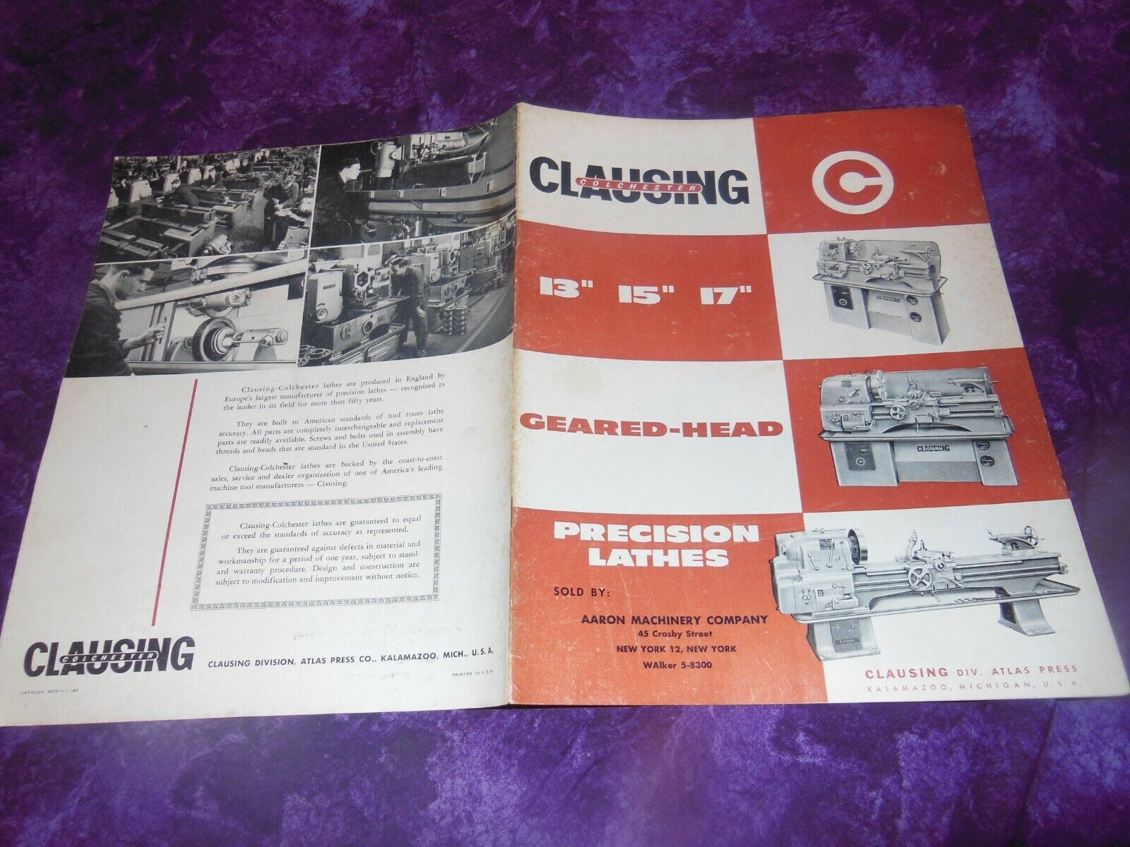 1950s Clausing Colchester Lathe Catalog