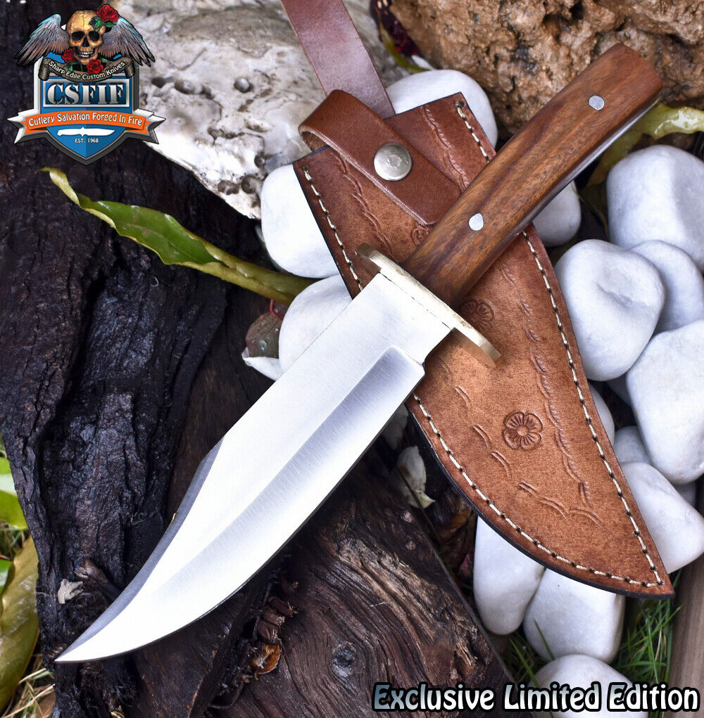 CSFIF Hand Forged Handmade Bowie Knife ATS-34 Steel Walnut Wood Survival