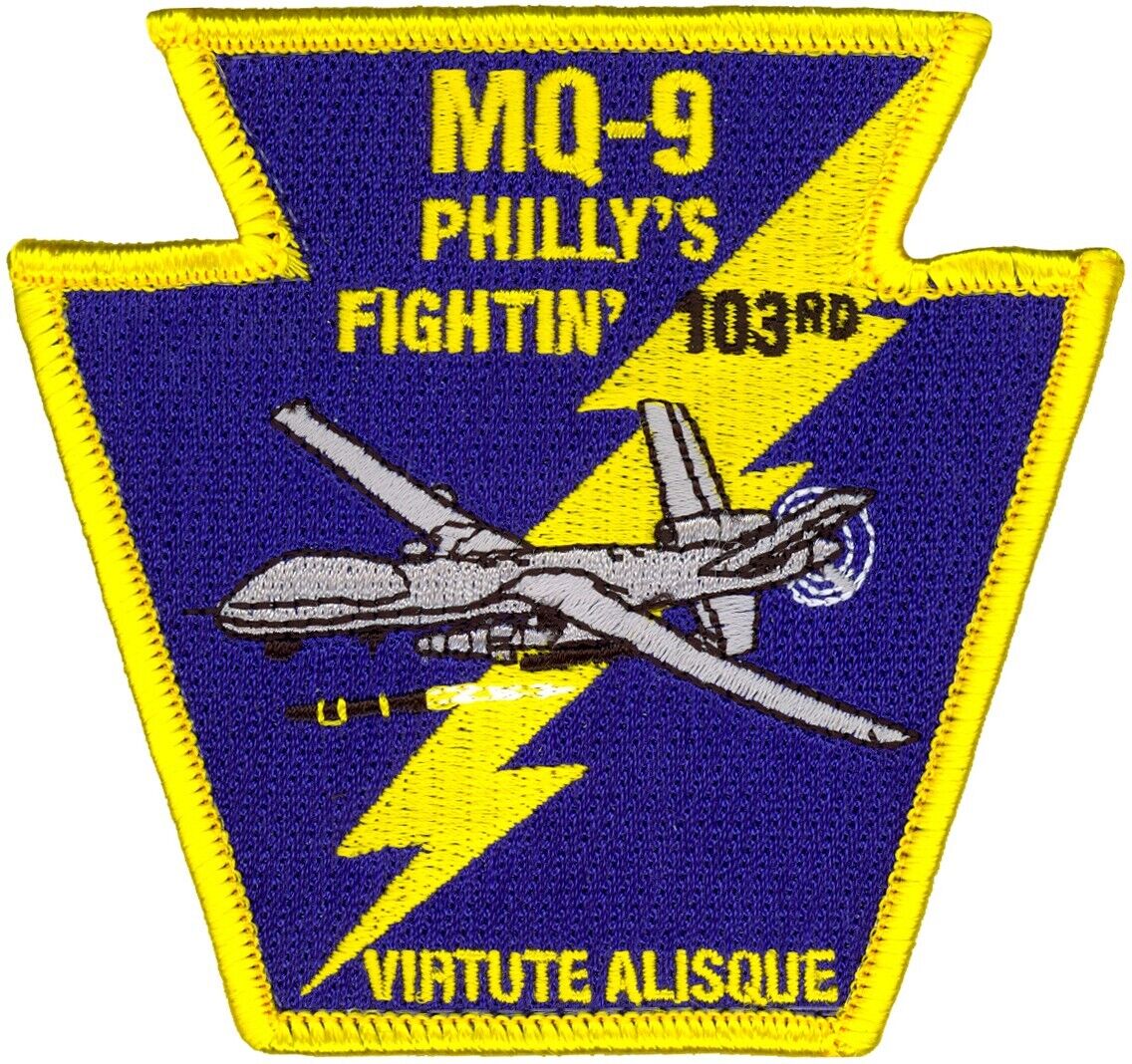 USAF 103d ATTACK SQUADRON PATCH - MQ-9 PHILLY\'S FIGHTIN 103