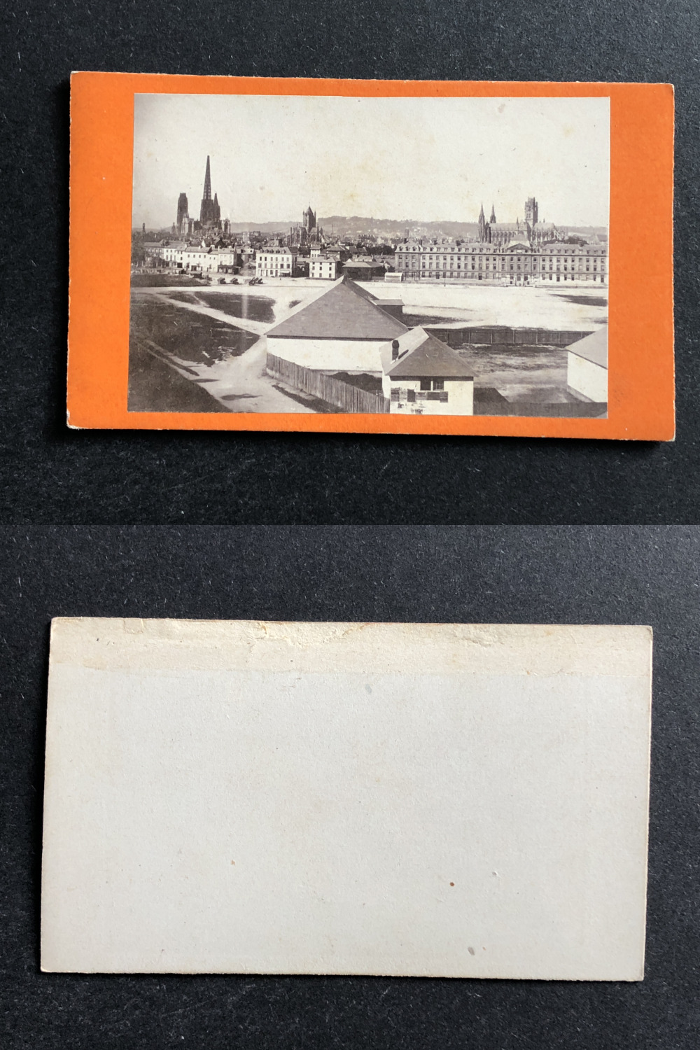 France, Rouen, general view, circa 1870 vintage cdv albumen print - CDV, strip