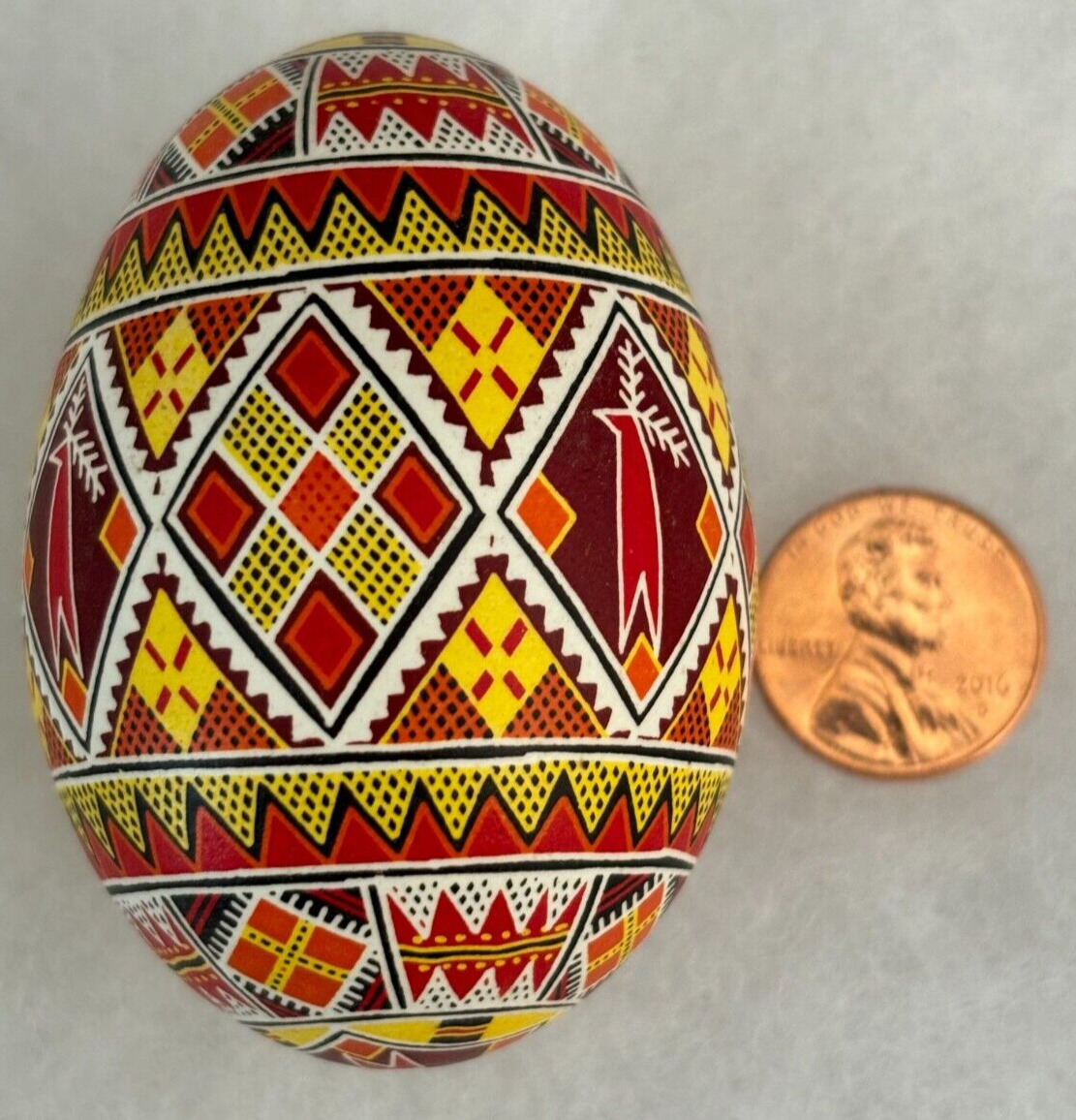 VNTG Ukrainian Pysanky.Chicken Egg Hand Made Pysanka Easter  L-A
