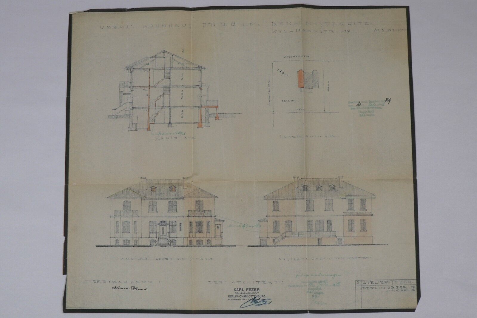 2 - German WWII Architecture Building Plan Drawings 1938 Dated WW2 (Bringback) 