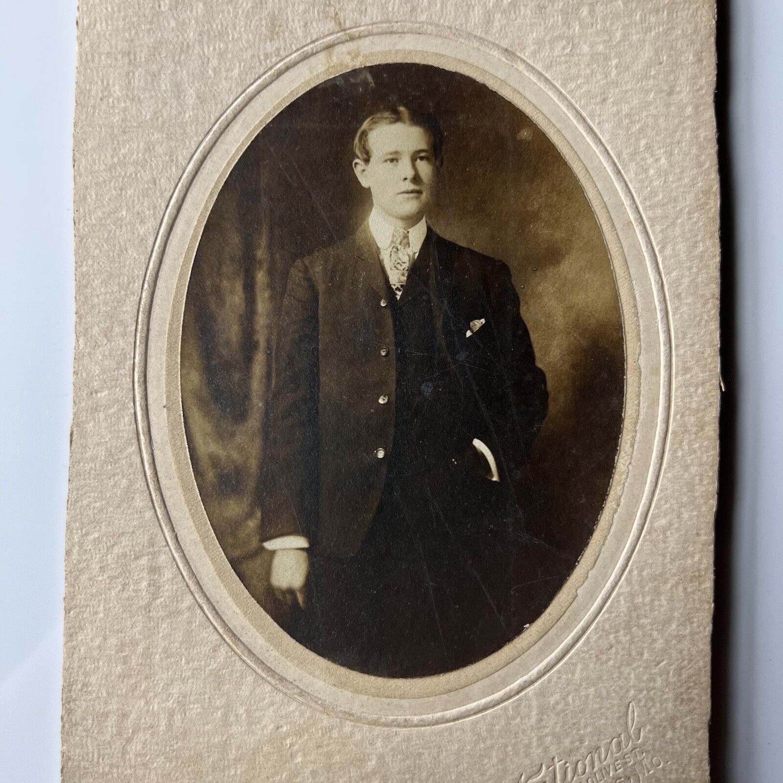 Antique Cabinet Card Handsome Dapper Young Man Hand In Pocket St Louis MO