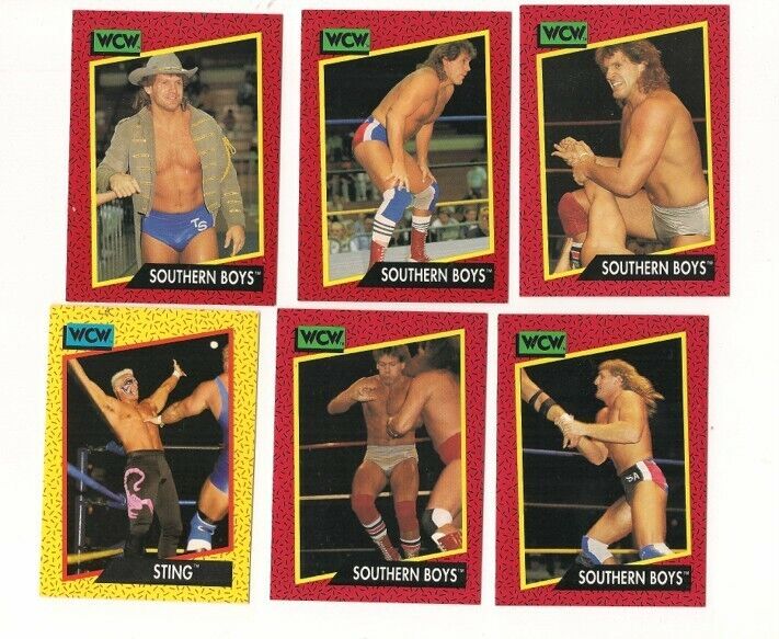 Six WCW 1991 Cards 5 Southern Boys 1 Sting
