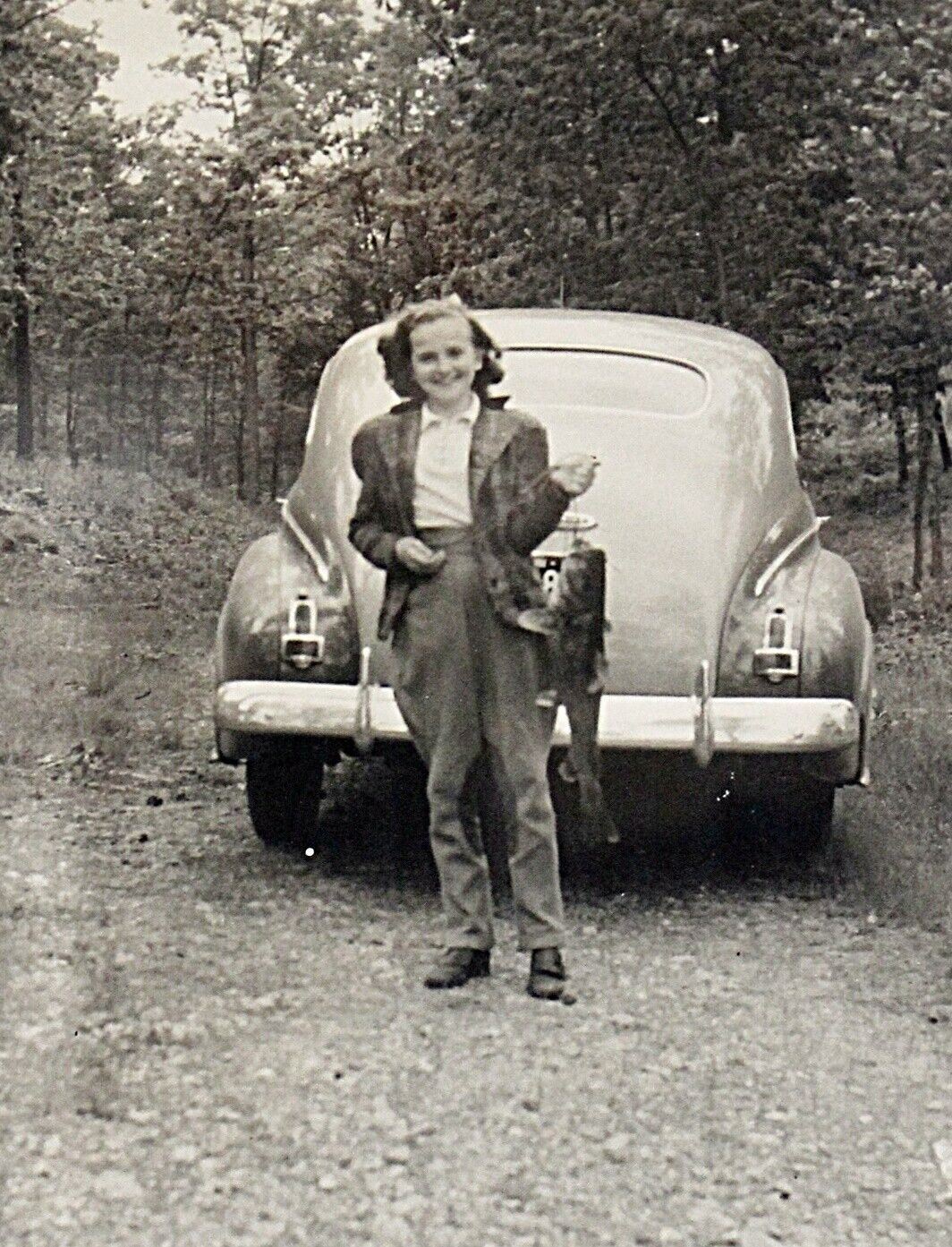 1941 Photograph Dianne Walker with Her Catch. Great 1940s Auto Photo Fishing