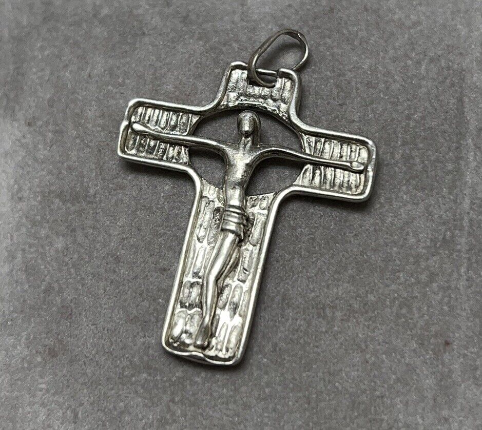 Sterling Silver 925 3D crucifix Christian Cross 2” 7.2G Estate Found