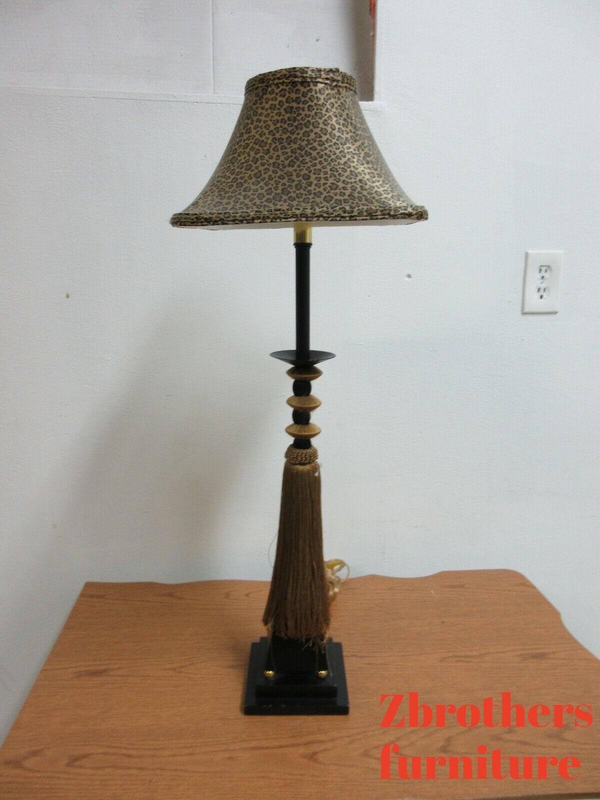 Tyndale Art Deco Style Cheetah Shade Table Lamp Lighting