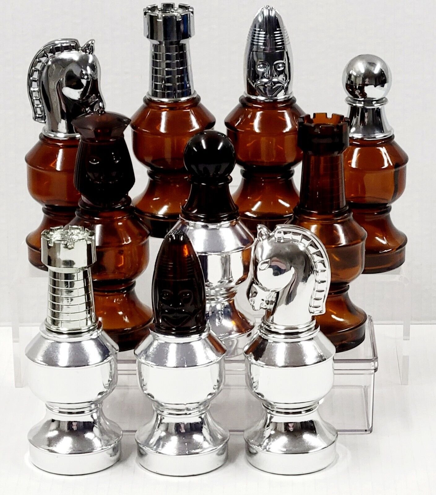 Vintage Avon Chess Pieces Decanters Bottles Empty LOT of 10