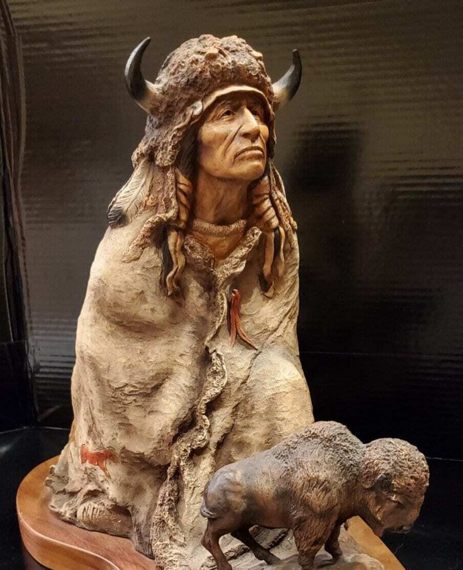 Neil J Rose Visionary buffalo sculpture native american limited edition signed