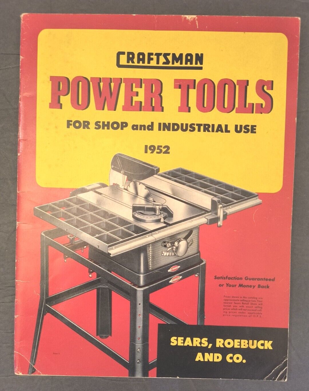 Vintage 1952 Sears and Roebuck Craftsman Tools Catalog Power Tools Advertising