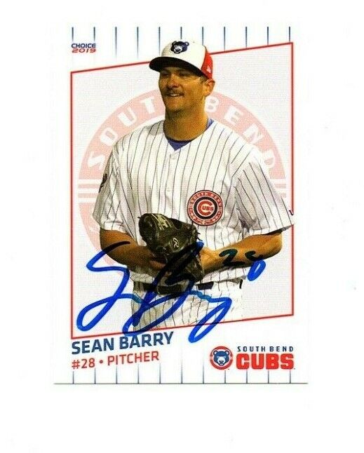 Sean Barry signed autographed 2019 South Bend Cubs team set card Thousand Oaks f
