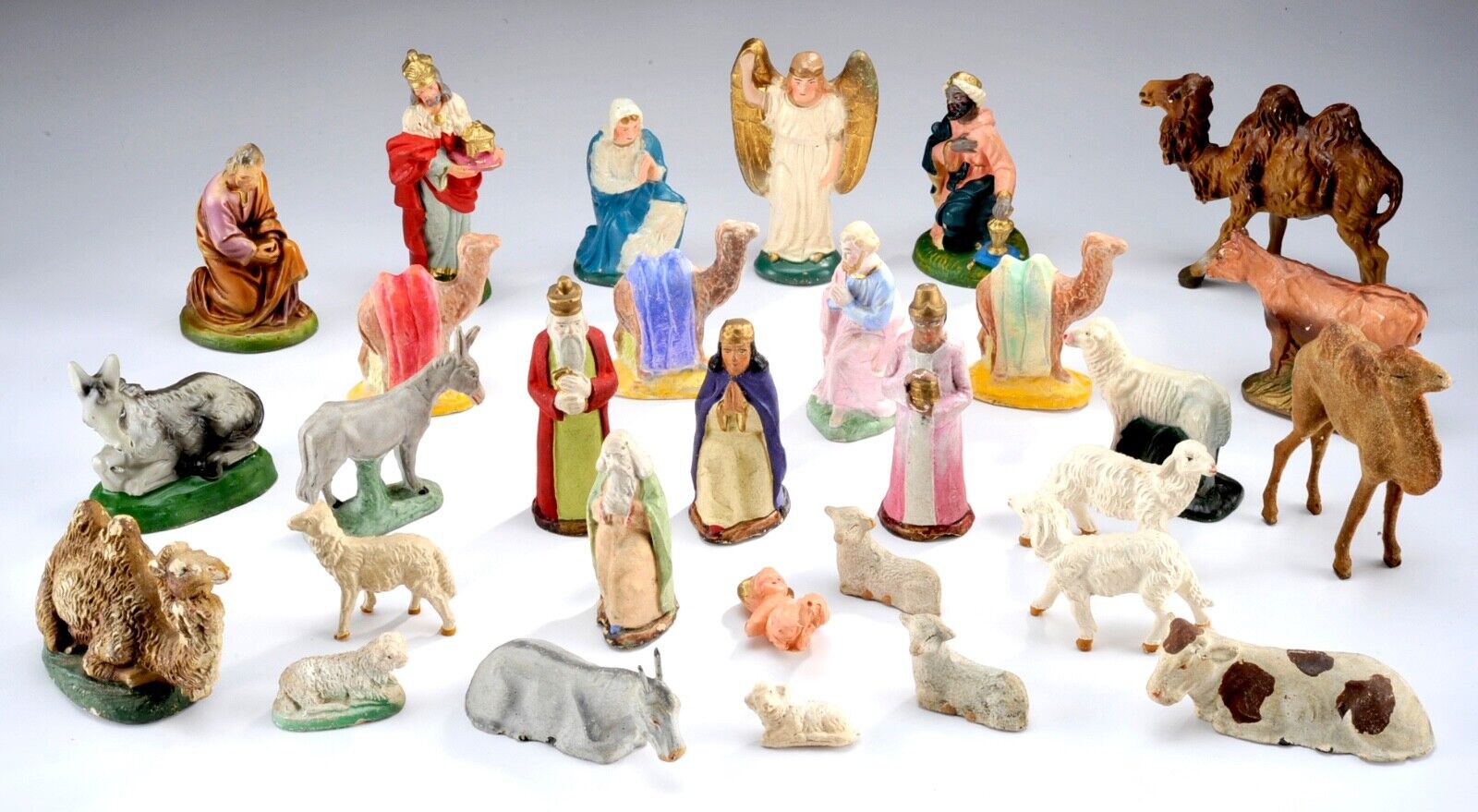 Vintage Pre-War WWII German & Italy Nativity Figures 30 Pieces Total - LQQK