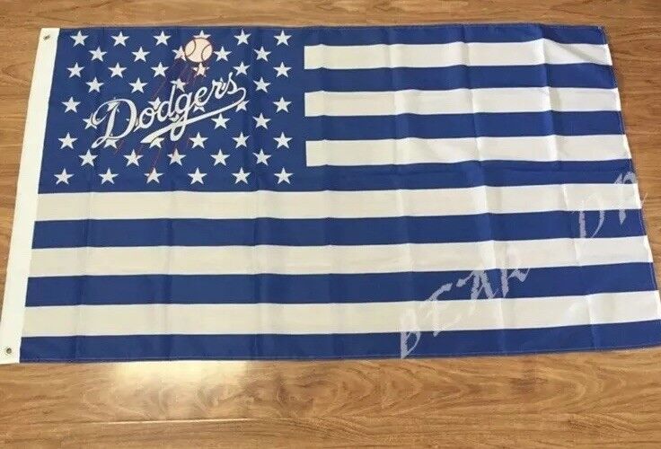 Los Angeles Dodgers 3x5 Ft American Flag Baseball New In Packaging