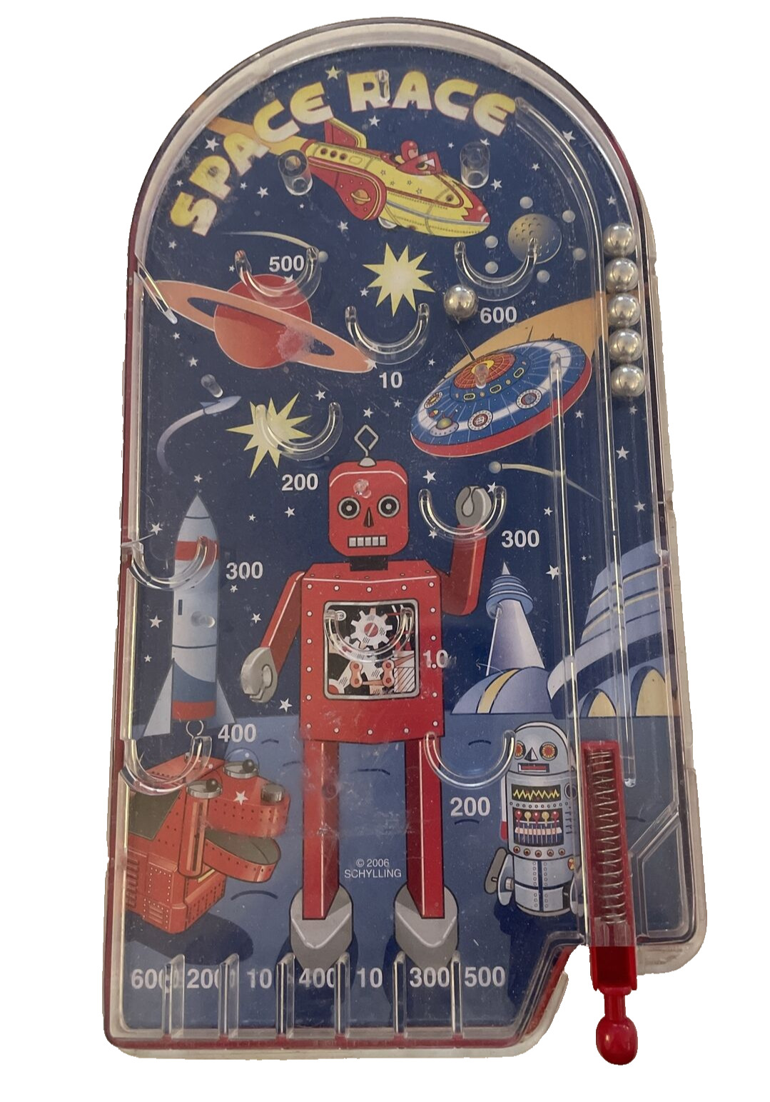 Schylling Toys Space Race Mini Pinball Hand Held Game 2006 Toy Travel