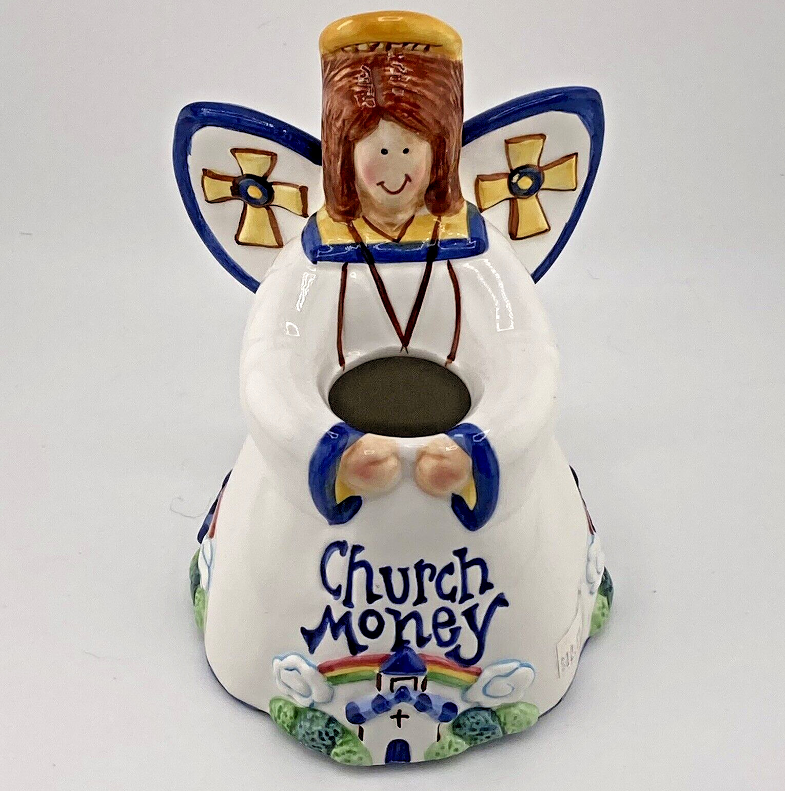 VTG 2002 Pennies from Heaven Ceramic Church Money Angel Bank Debra Jordan Bryan