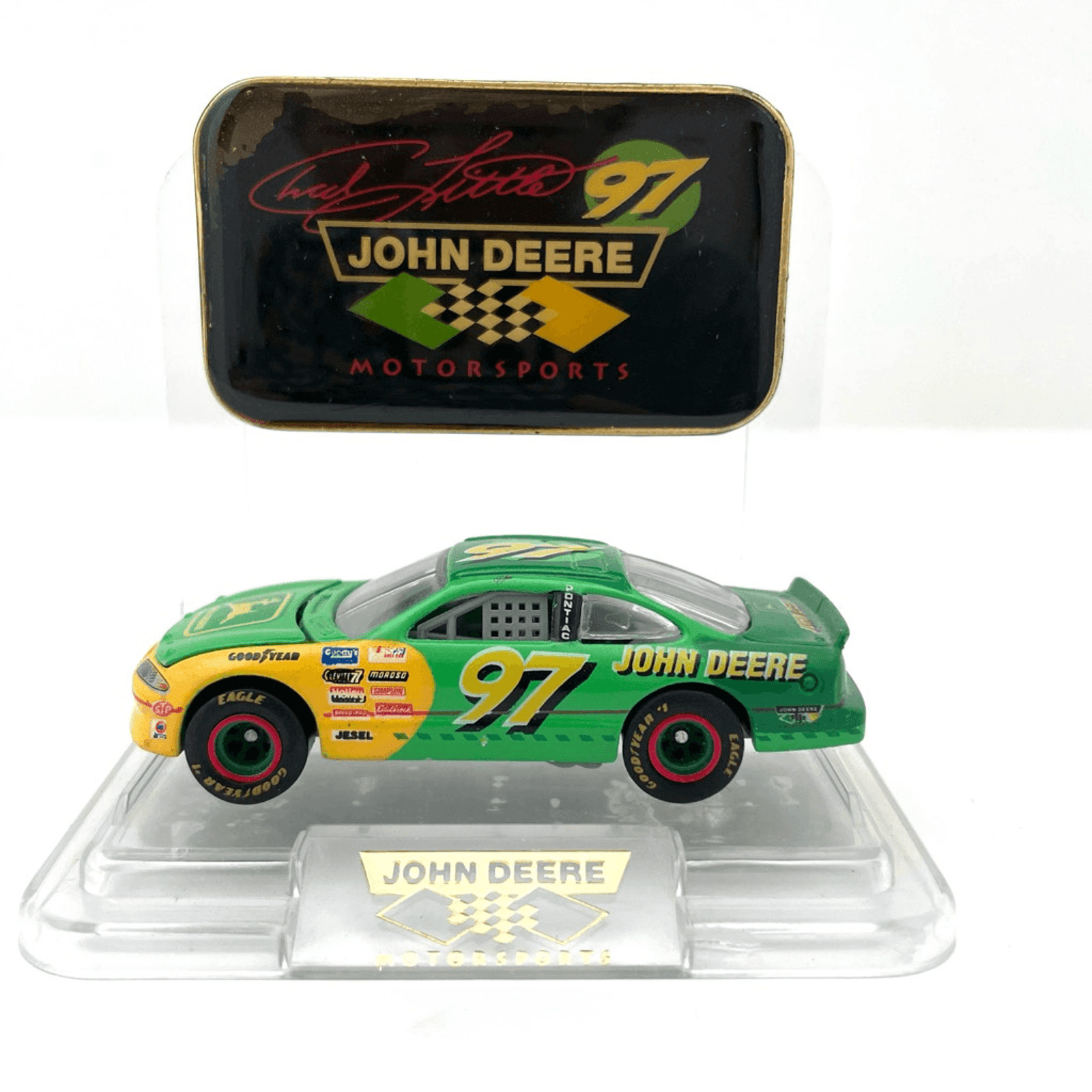 John Deere Vintage y2k Nascar Chad Little #97 Die Cast Race Car with Stand 1/64