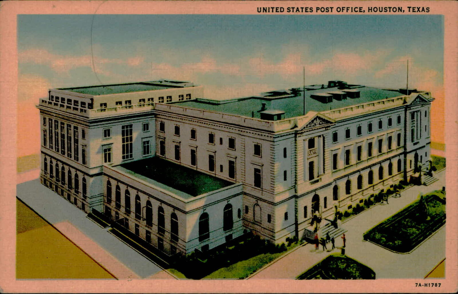Postcard: nn W H UNITED STATES POST OFFICE, HOUSTON, TEXAS