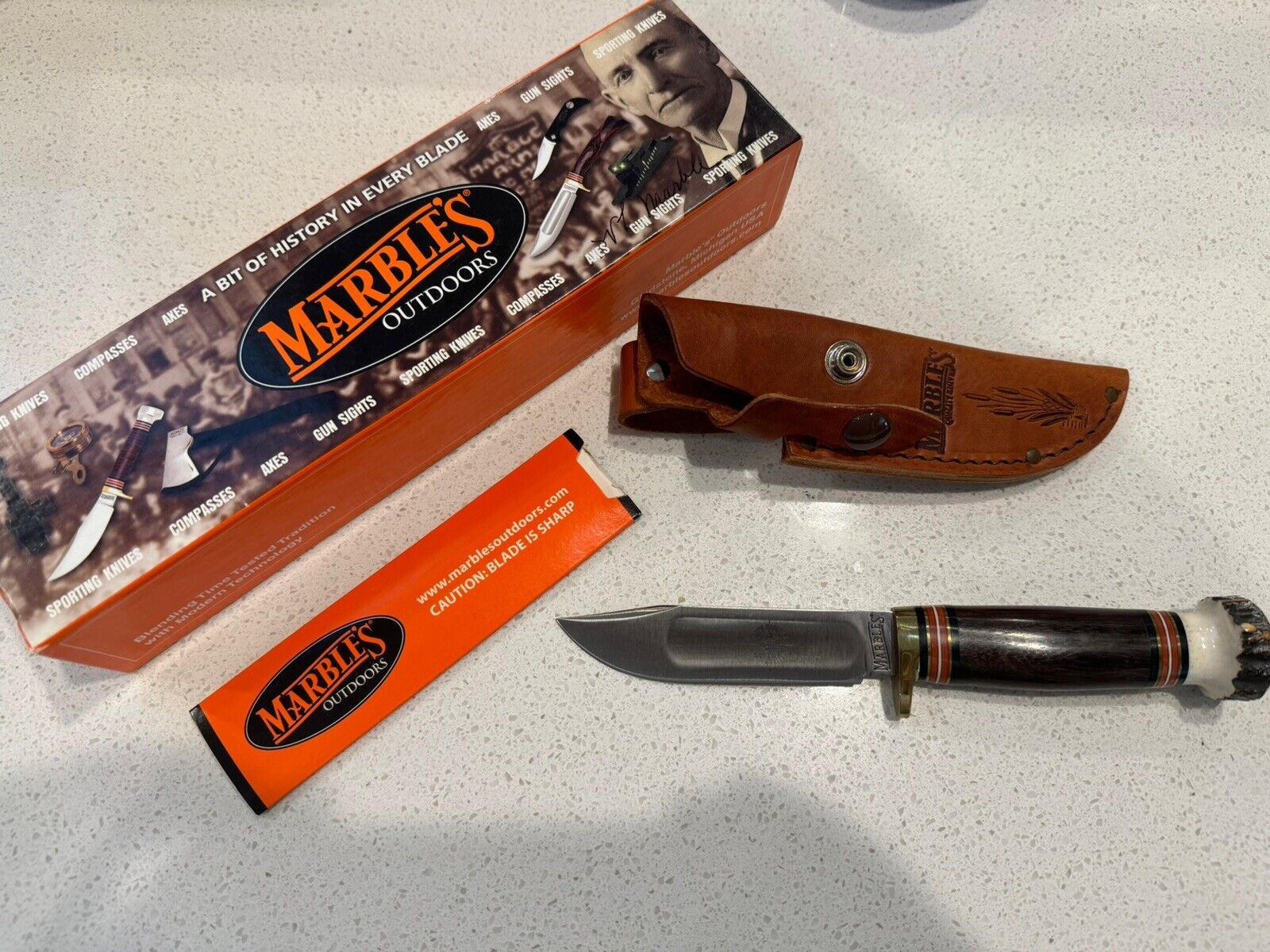 Marbles Rosewood Stag Fixed Blade New In Box. 18 Years Old. Made In USA