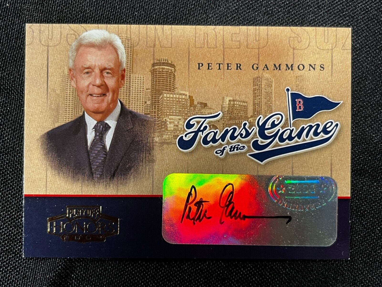 2004 Playoff Honors Fans of the Game Peter Gammons 253FG-3 autographed card AA
