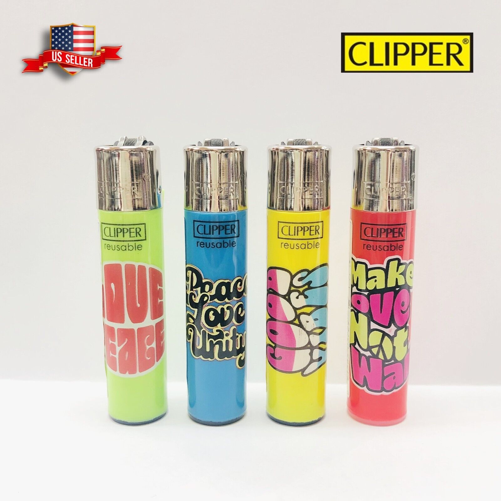 Clipper Classic Large Reusable Lighters Taroting Collection 1 (Set of 4)