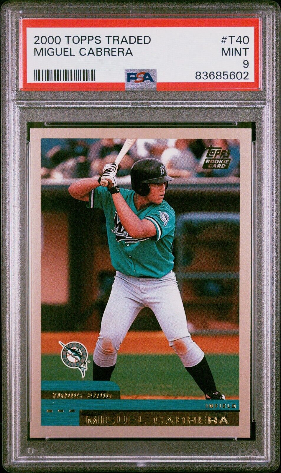 2000 Topps Traded Miguel Cabrera RC T40 PSA 9 Mint - Brand New Slab