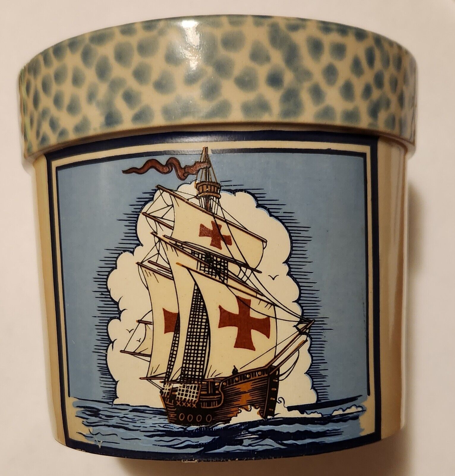 Vintage Pine Ridge Pottery Knights Of The Templar Sailing Ship